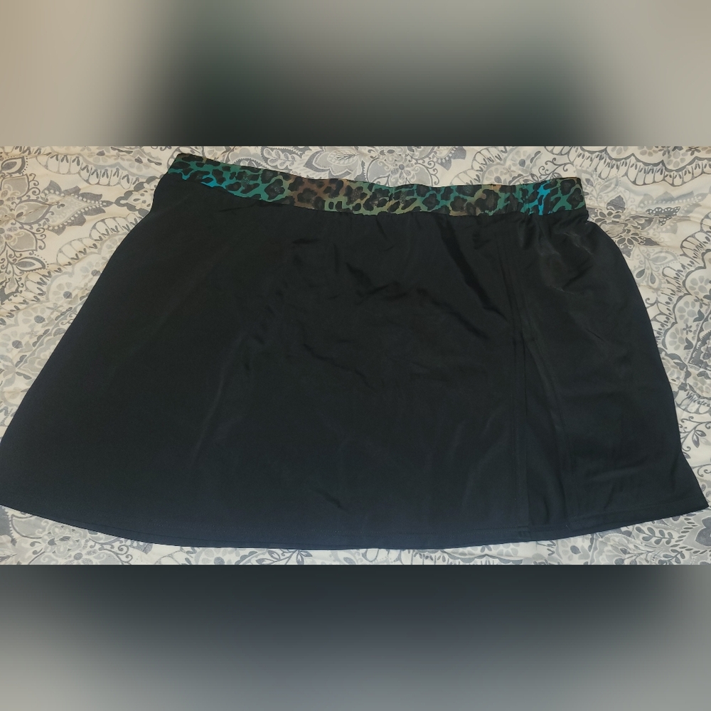 Swim By Chuck Handy Skirt‎ Leopard Trim At Waist Sz 20W
